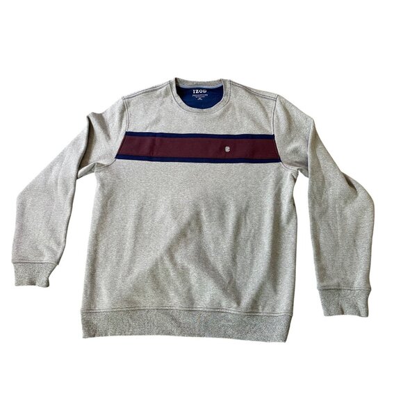 Izod Mens Advantage Performance Heather Gray Sweatshirt XLT - Picture 1 of 9